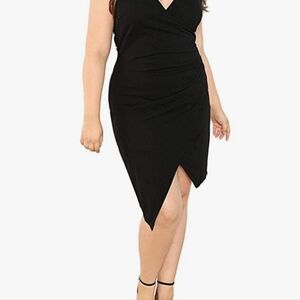 MILUMIA Womens V-neck Wrap Cami Dress‎ Sz XL Plus